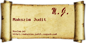 Makszim Judit névjegykártya