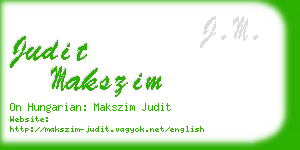 judit makszim business card